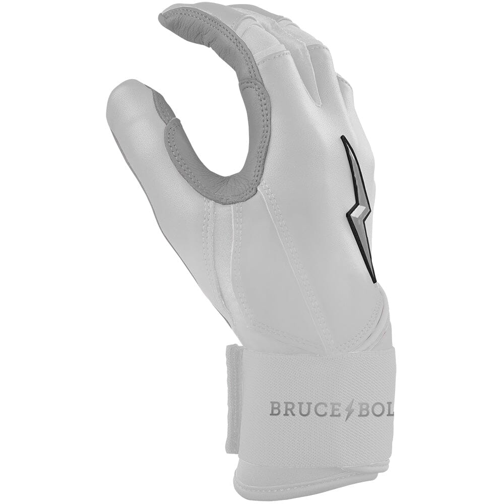 PREMIUM PRO CHROME Series Long Cuff Batting Gloves | WHITE- thumb 5