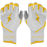 Chrome Series Long Cuff Batting Gloves - Yellow