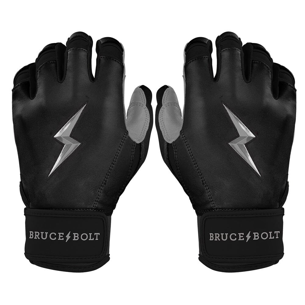PREMIUM PRO CHROME Series Short Cuff Batting Gloves | BLACK- quickbuy