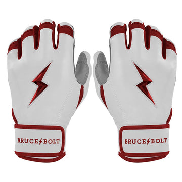 PREMIUM PRO CHROME Series Short Cuff Batting Gloves | MAROON