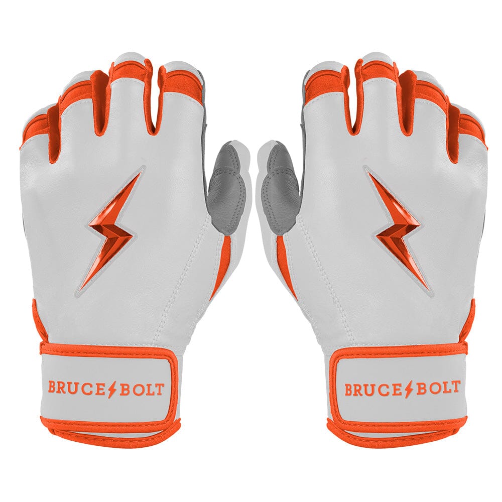 PREMIUM PRO CHROME Series Short Cuff Batting Gloves | ORANGE- quickbuy
