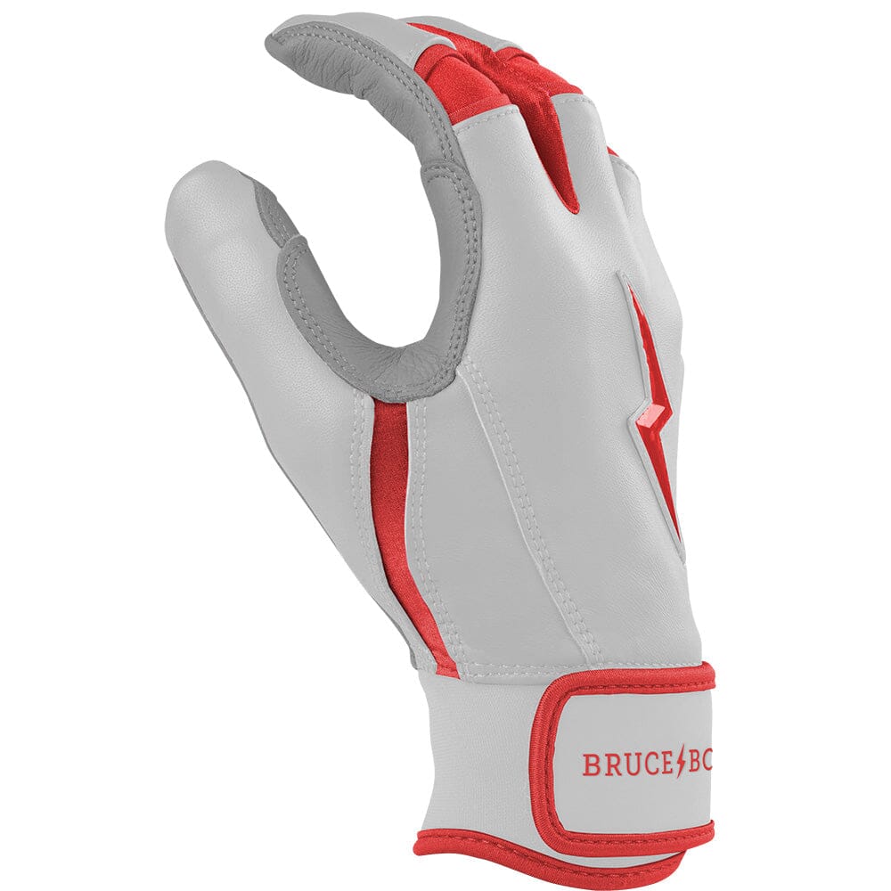 PREMIUM PRO CHROME Series Short Cuff Batting Gloves | Red- thumb 5