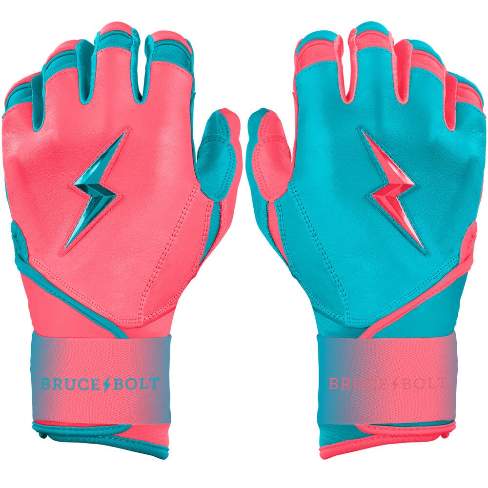 PREMIUM PRO CLARK Series Long Cuff Batting Gloves | PINK/TEAL- thumb 1