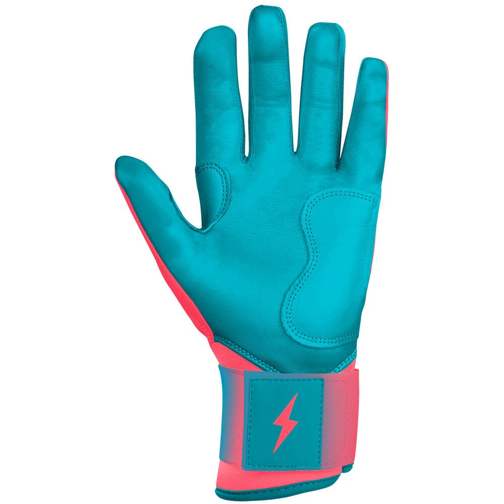 PREMIUM PRO CLARK Series Long Cuff Batting Gloves | PINK/TEAL- thumb 2