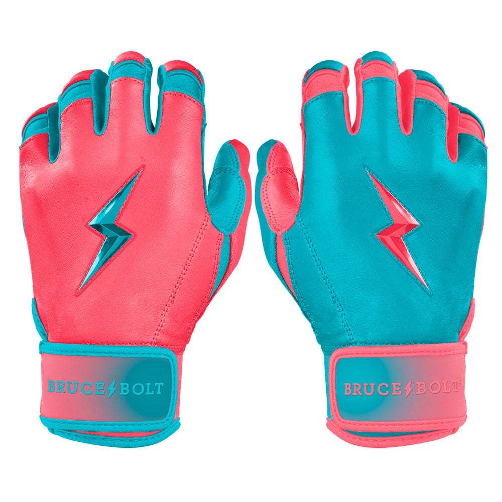 PREMIUM PRO CLARK Series Short Cuff Batting Gloves | PINK/TEAL- thumb 1