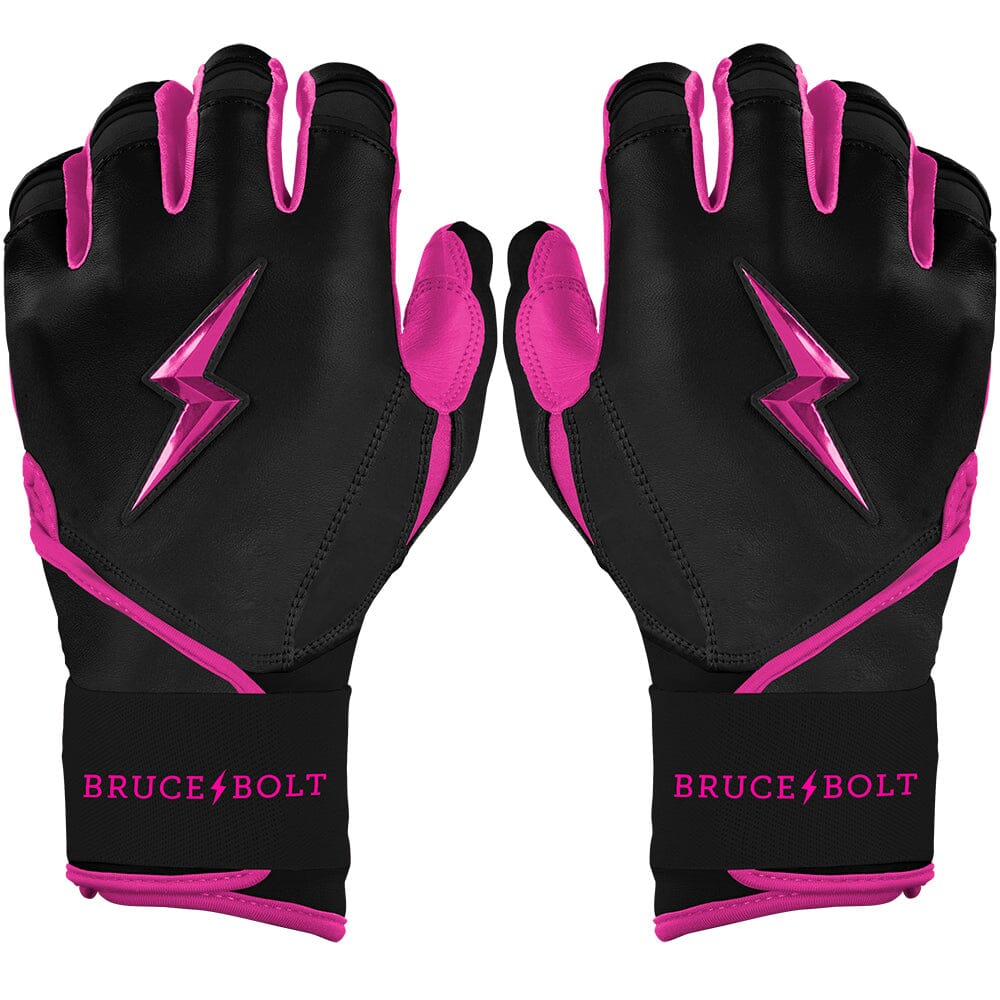bruce lee handschuhe Long Cuff Black & HOT Pink Batting Gloves