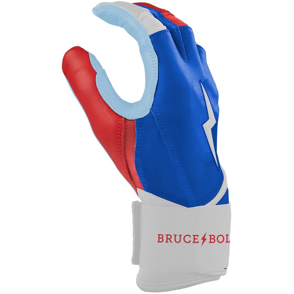 PREMIUM PRO Creator Series Long Cuff Batting Gloves | RED WHITE AND BLUE- thumb 5