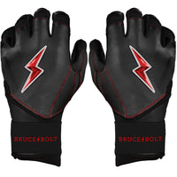 Bear Series Long Cuff Batting Gloves - Black