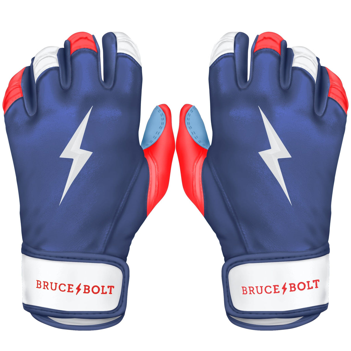Red, White, & Blue Batting Gloves USA Batting Gloves BRUCE BOLT