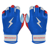 Bear Series Short Cuff Batting Gloves - Red, White & Blue