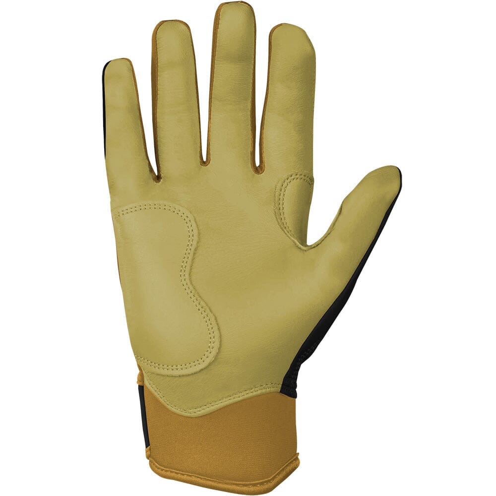 PREMIUM PRO GOLD SERIES Short Cuff Batting Gloves - Gold BLACK- quickbuy