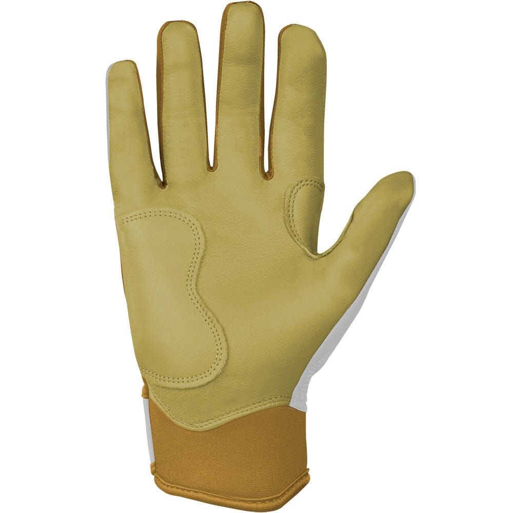 PREMIUM PRO GOLD Series Short Cuff Batting Gloves - Gold WHITE- quickbuy