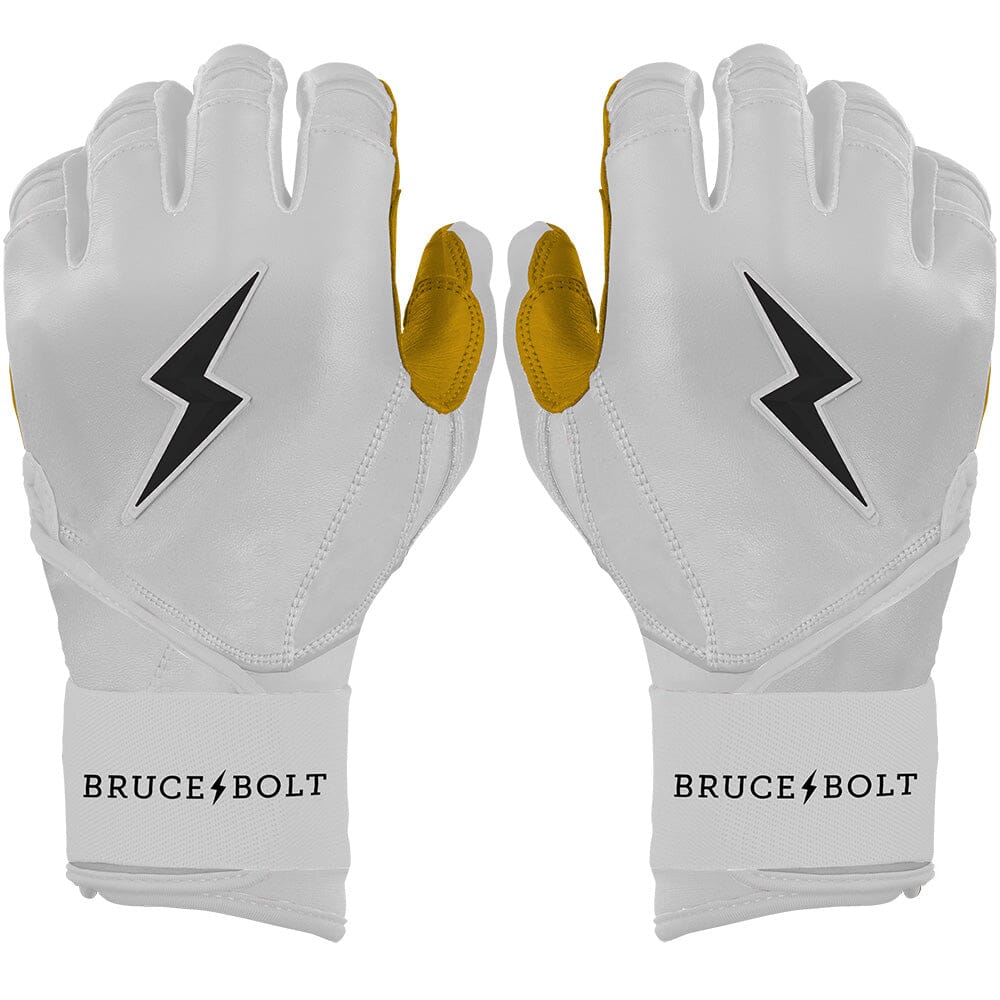 PREMIUM PRO Long Cuff Batting Gloves | WHITE- thumb 1