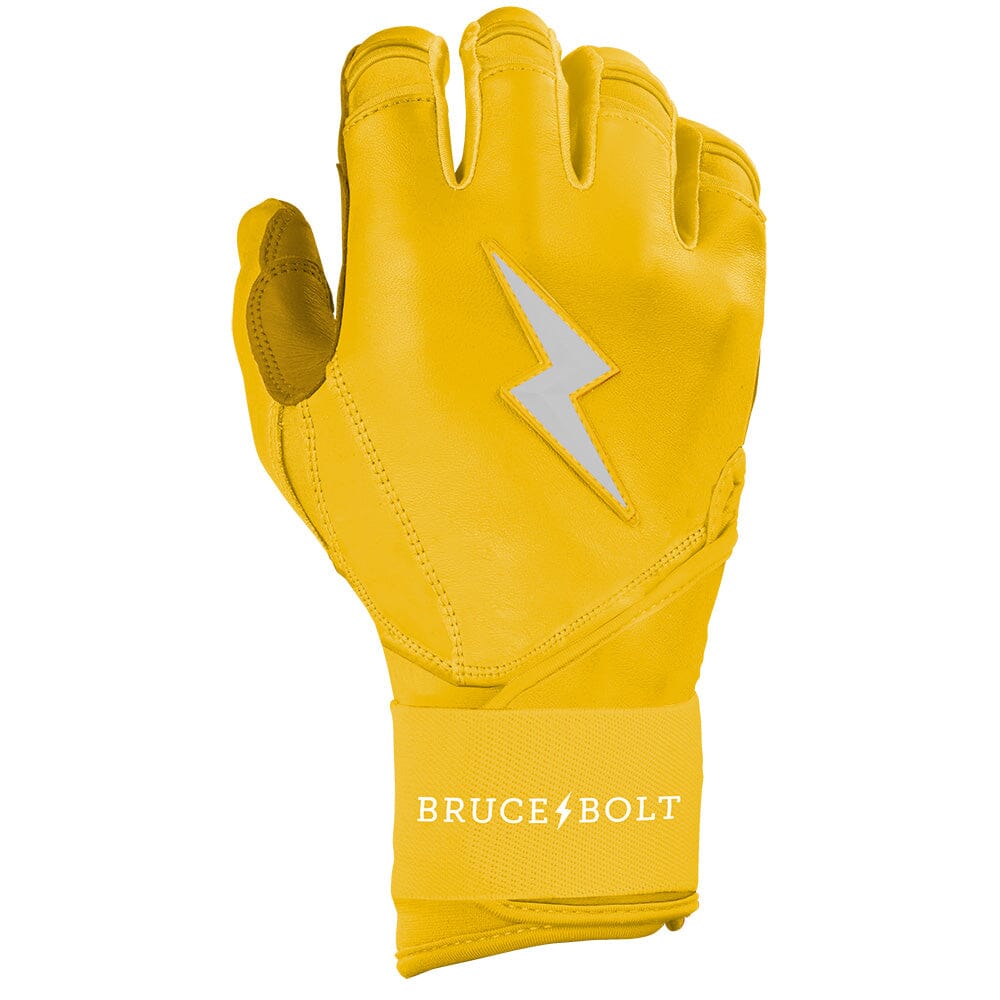 PREMIUM PRO Long Cuff Batting Gloves | YELLOW- thumb 4