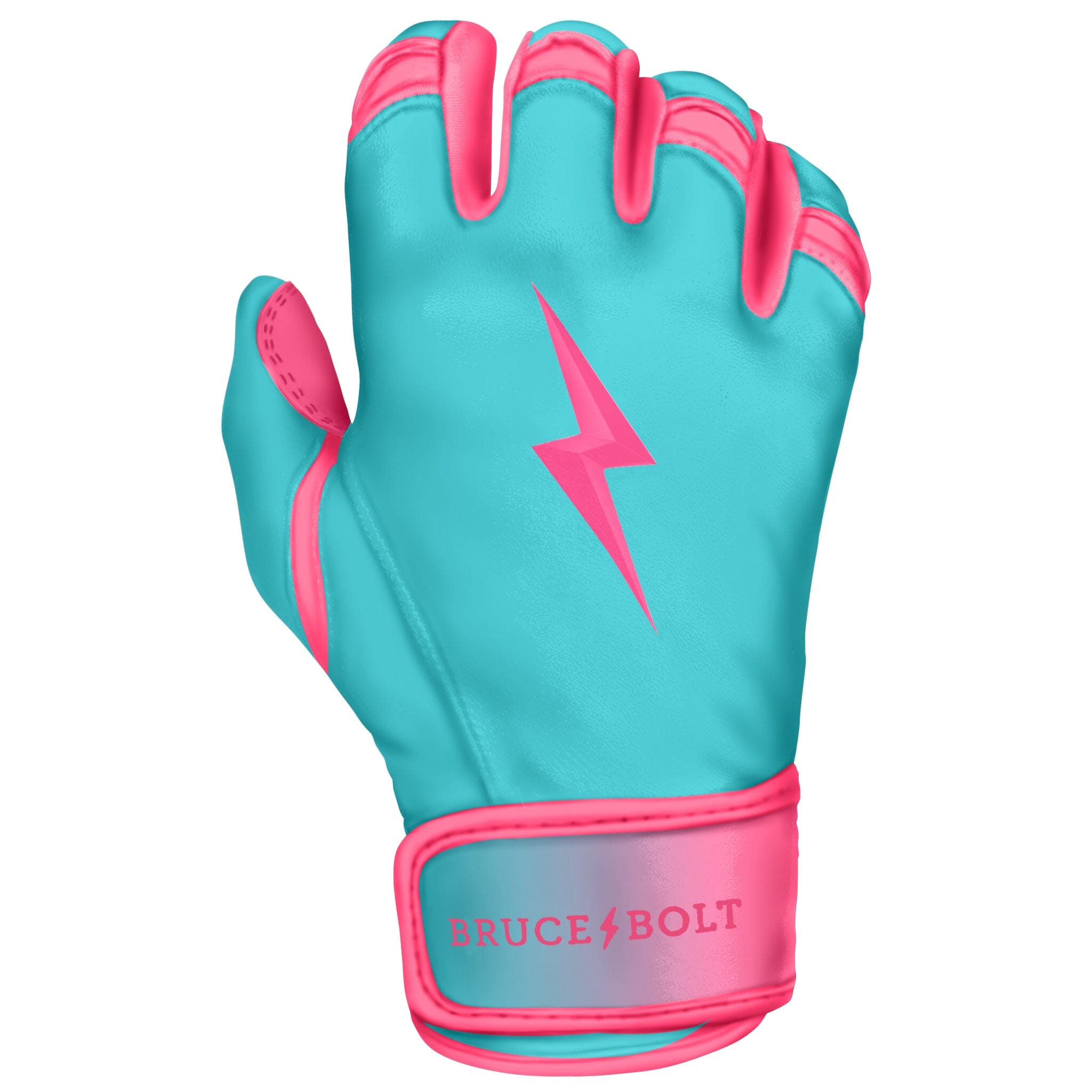 Personalized Max Clark Signature Series Short Cuff Batting Gloves - Pink/Teal- thumb 4