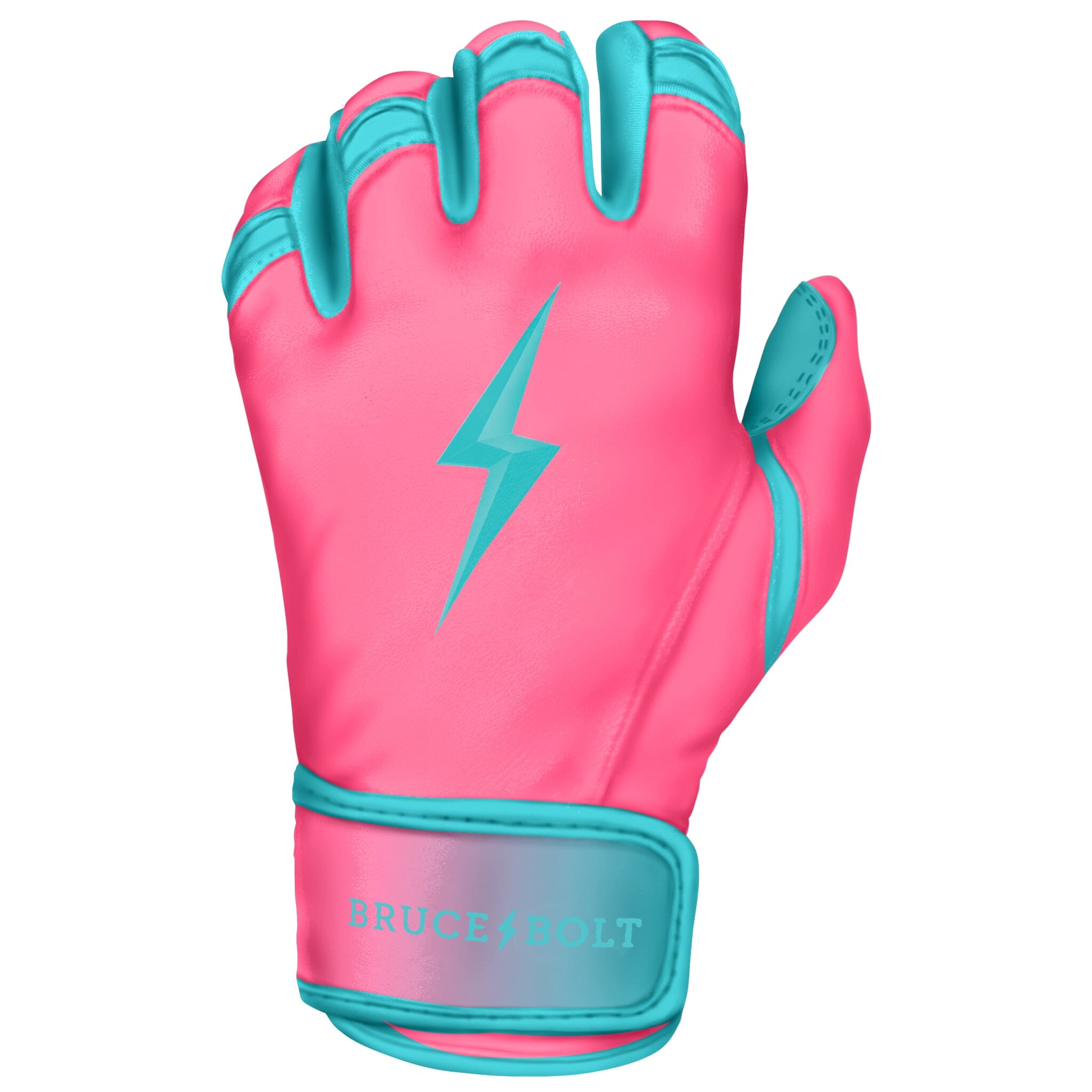 Personalized Max Clark Signature Series Short Cuff Batting Gloves - Pink/Teal- thumb 3