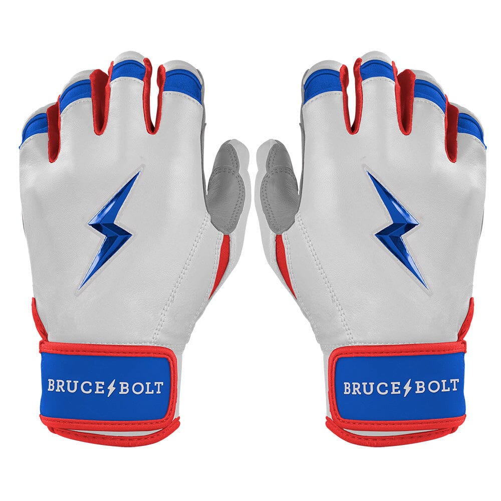 Short Cuff Red White & Blue Batting Gloves | Nimmo Series – BRUCE BOLT