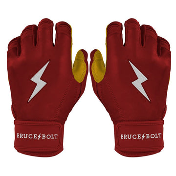 PREMIUM PRO Short Cuff Batting Gloves | MAROON