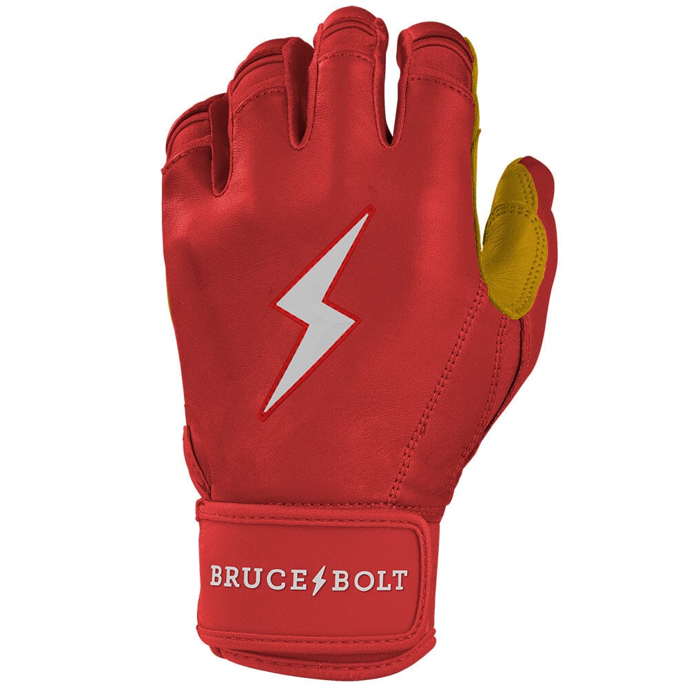 PREMIUM PRO Short Cuff Batting Gloves | RED- thumb 3