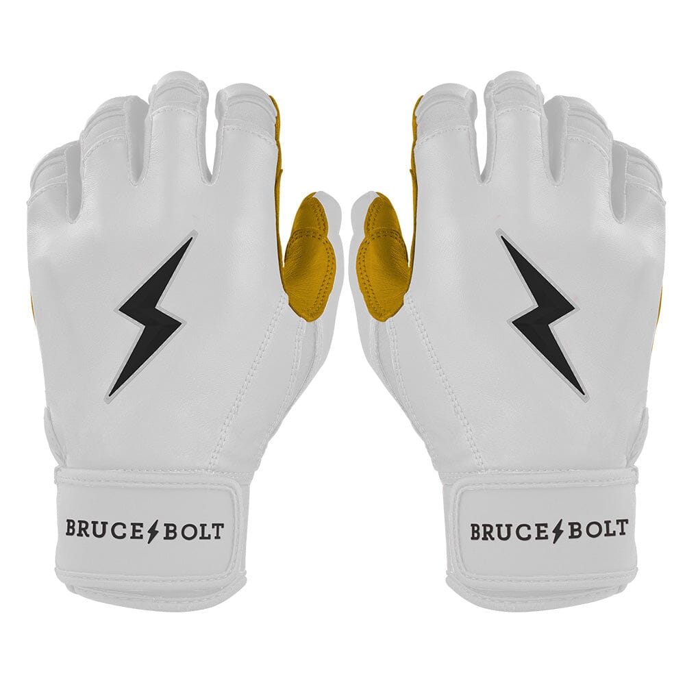 PREMIUM PRO Short Cuff Batting Gloves | WHITE- thumb 1