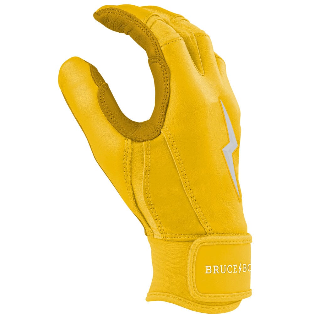 PREMIUM PRO Short Cuff Batting Gloves | YELLOW- thumb 5