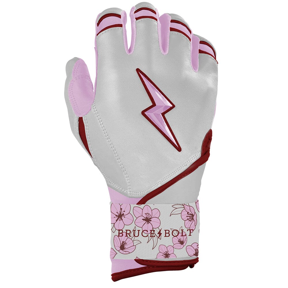 Lars Nootbaar Signature Series Long Cuff Batting Gloves - White/Pink- thumb 4
