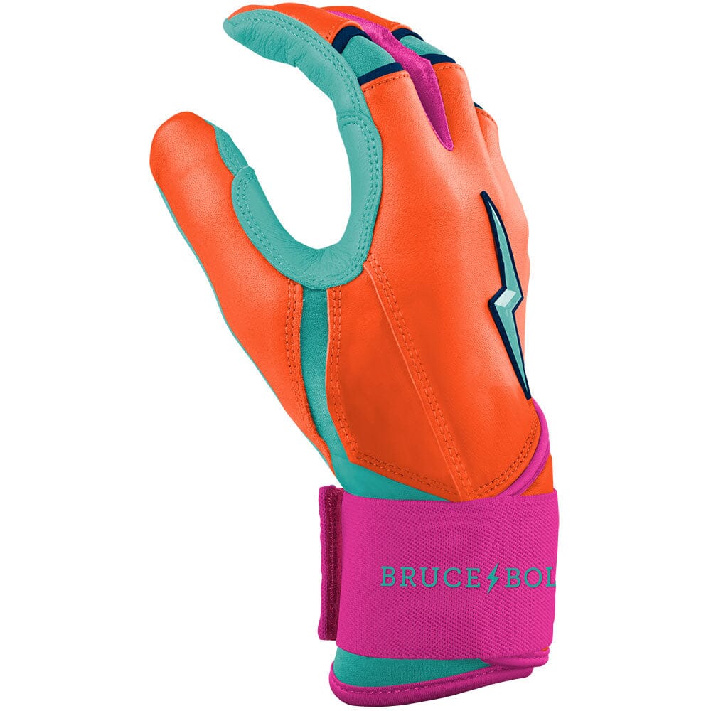 Fernando Tatis Jr. Signature Series Long Cuff Batting Gloves - Aqua/Orange- thumb 5