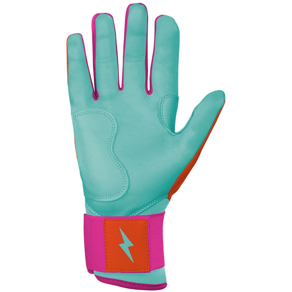 Fernando Tatis Jr. Signature Series Long Cuff Batting Gloves - Aqua/Orange- quickbuy