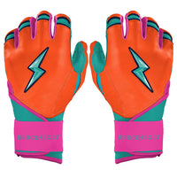 Fernando Tatis Jr. Signature Series Long Cuff Batting Gloves - Aqua/Orange