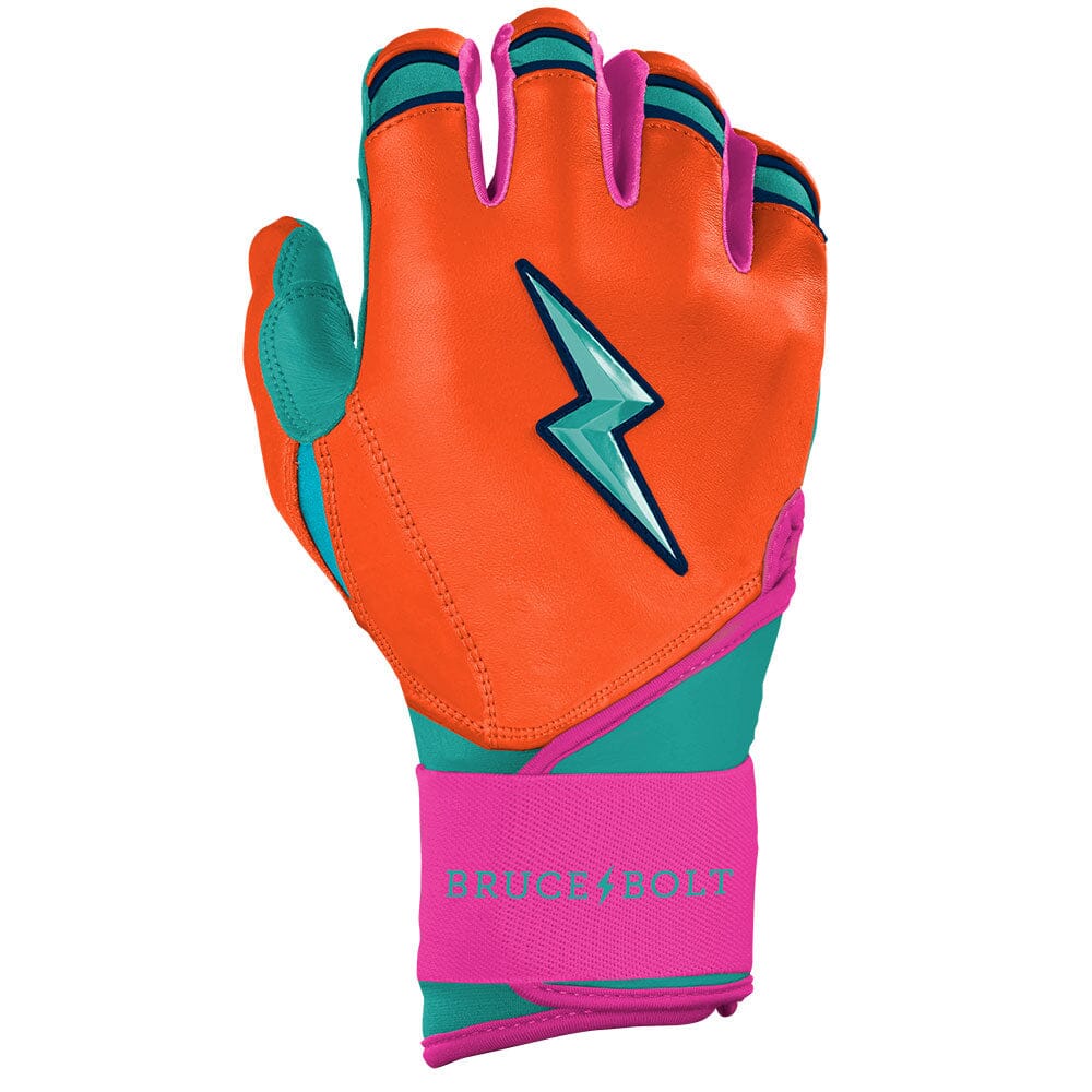 Fernando Tatis Jr. Signature Series Long Cuff Batting Gloves - Aqua/Orange- thumb 4