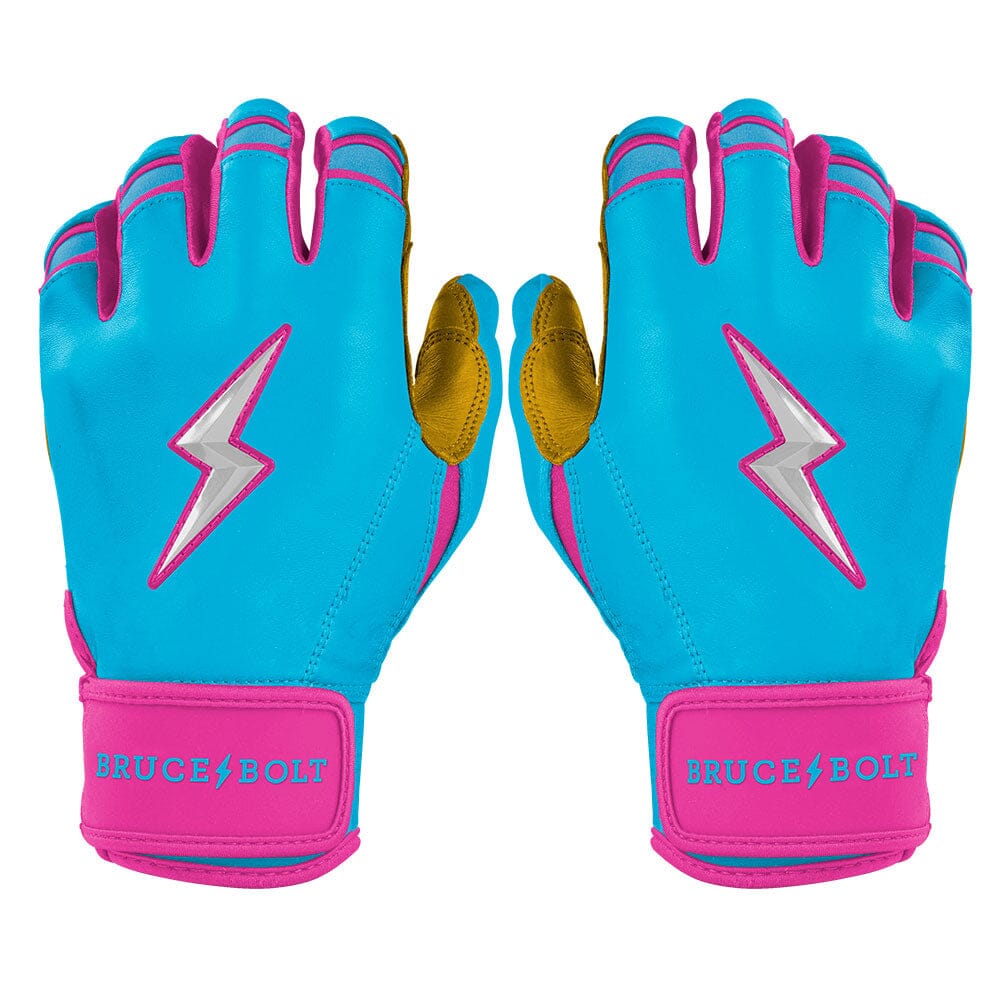 Bader Signature Harrison Bader Signature Series Short Cuff Batting Gloves - Blue/Pink ...