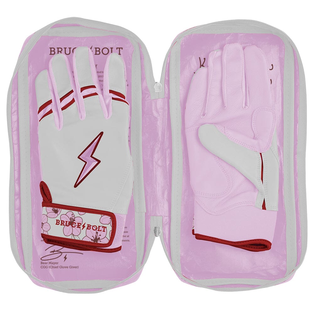 Lars Nootbaar Signature Series Short Cuff Batting Gloves - White/Pink- thumb 8