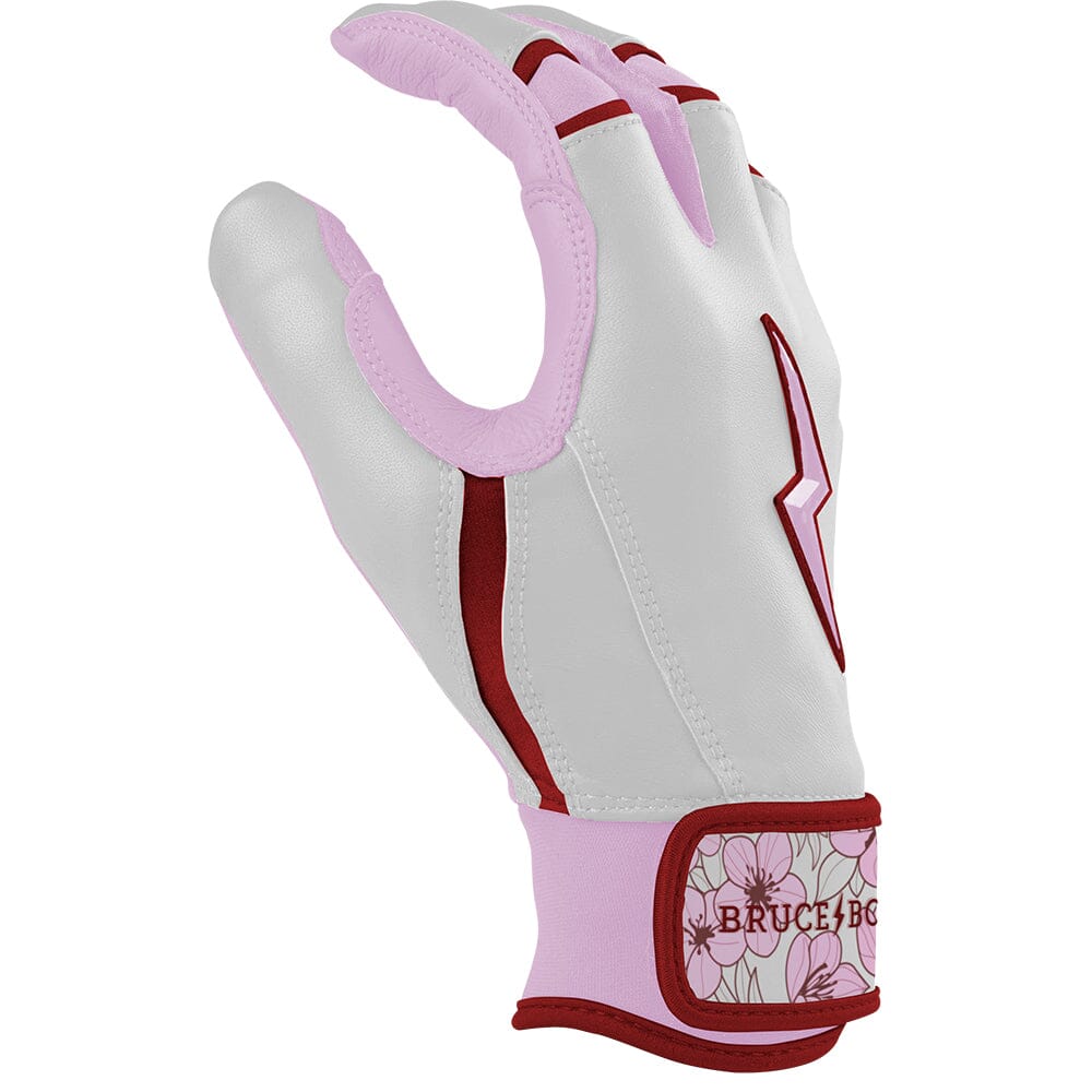 Lars Nootbaar Signature Series Short Cuff Batting Gloves - White/Pink- thumb 5