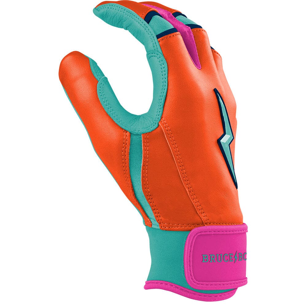 Fernando Tatis Jr. Signature Series Short Cuff Batting Gloves - Aqua/Orange- thumb 5