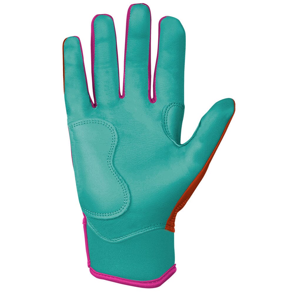 Fernando Tatis Jr. Signature Series Short Cuff Batting Gloves - Aqua/Orange- quickbuy