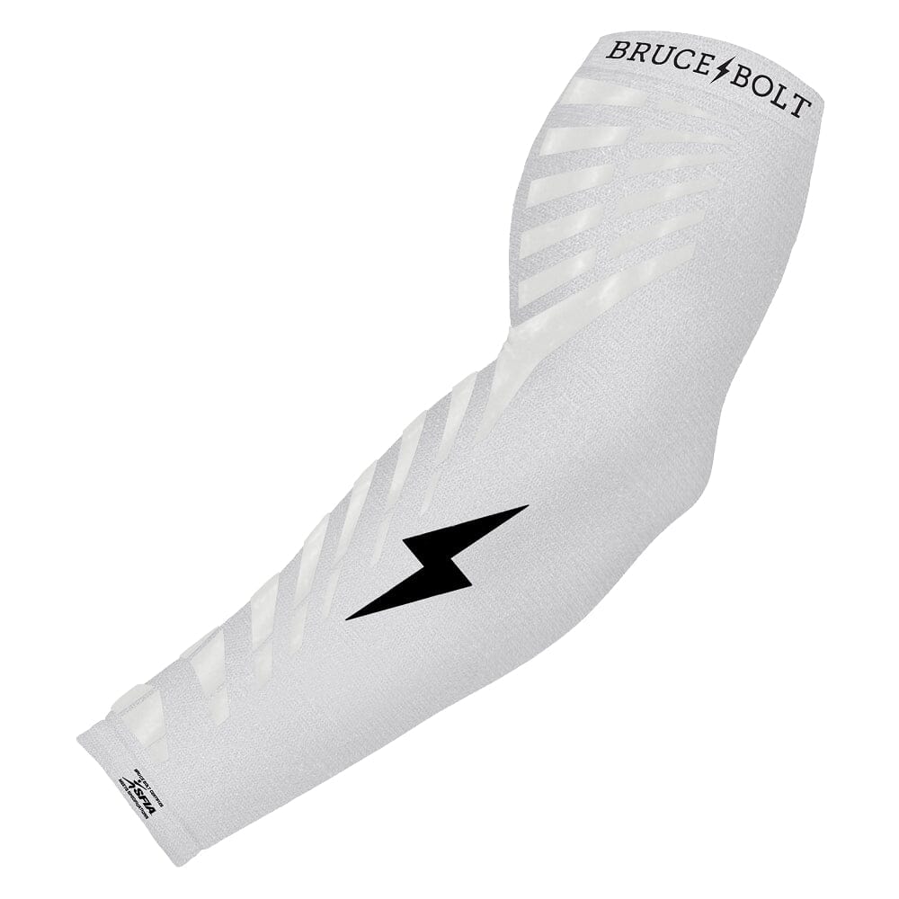 Tackified Compression Premium Arm Sleeves (Pair) - White- quickbuy