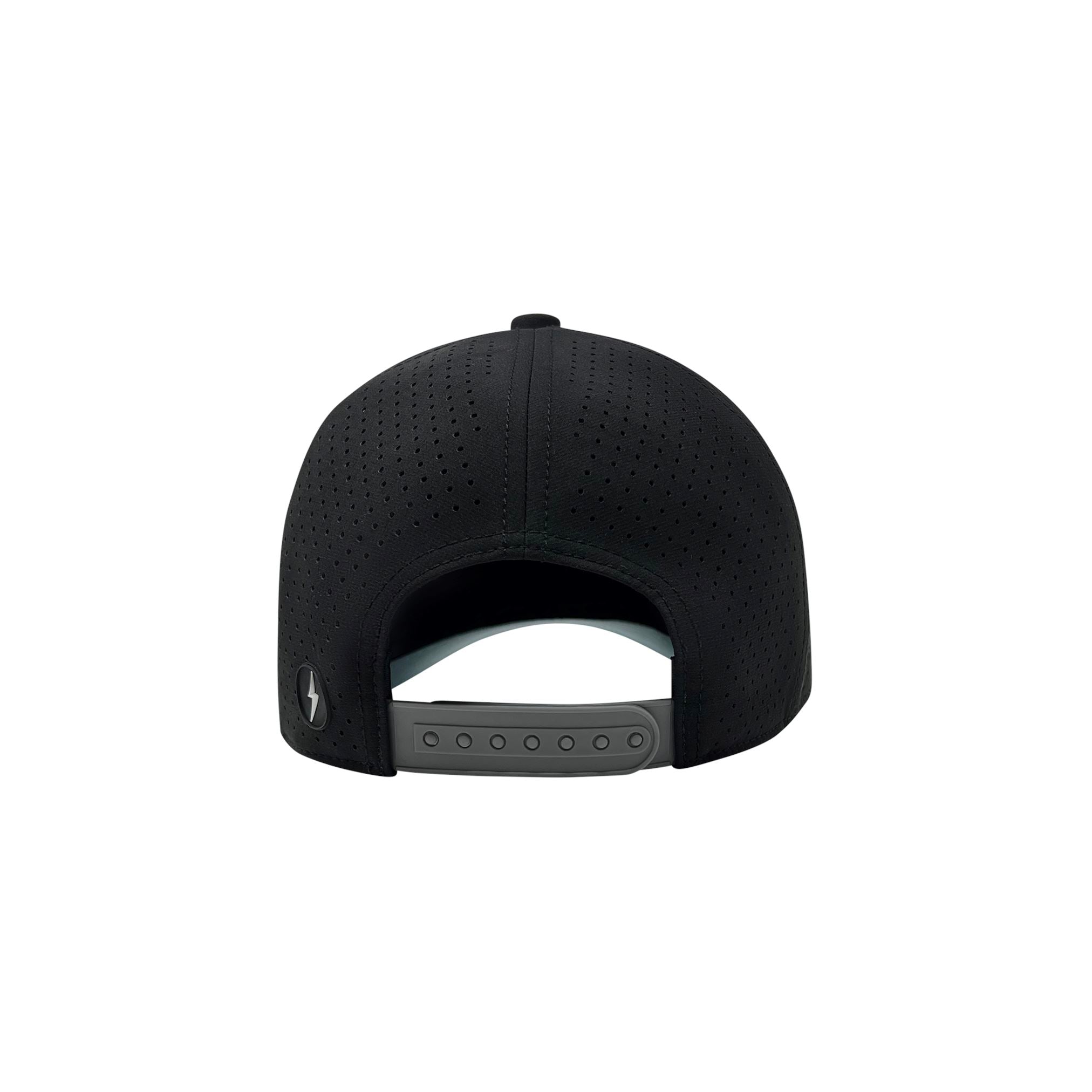 BRUCE BOLT Classic 6-Panel Snapback Hat - BLACK w/ BLACK BOLT- thumb 4