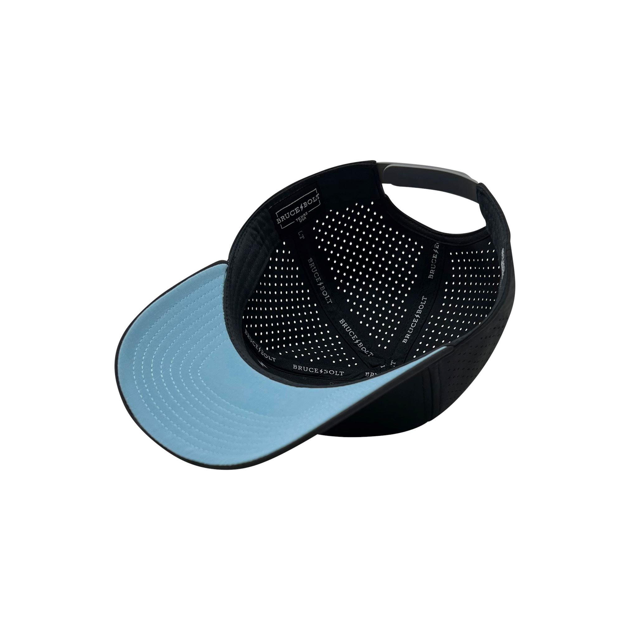 BRUCE BOLT Classic 6-Panel Snapback Hat - BLACK w/ BLACK BOLT- thumb 5
