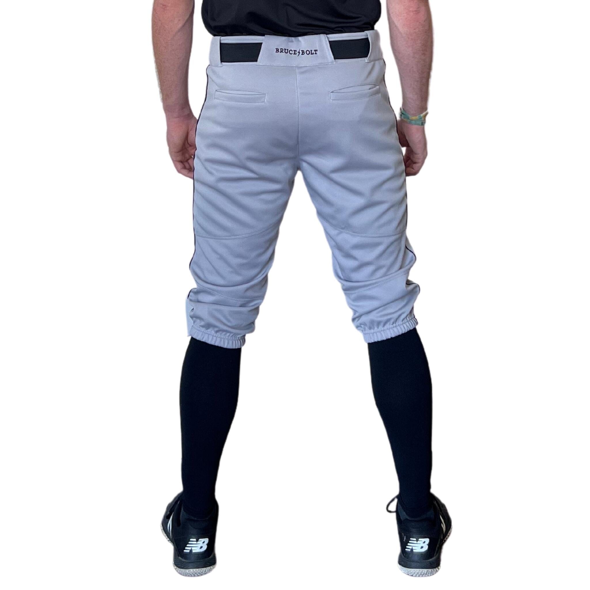 BRUCE BOLT Premium Pro Baseball Knicker - GREY w/ Black- thumb 3