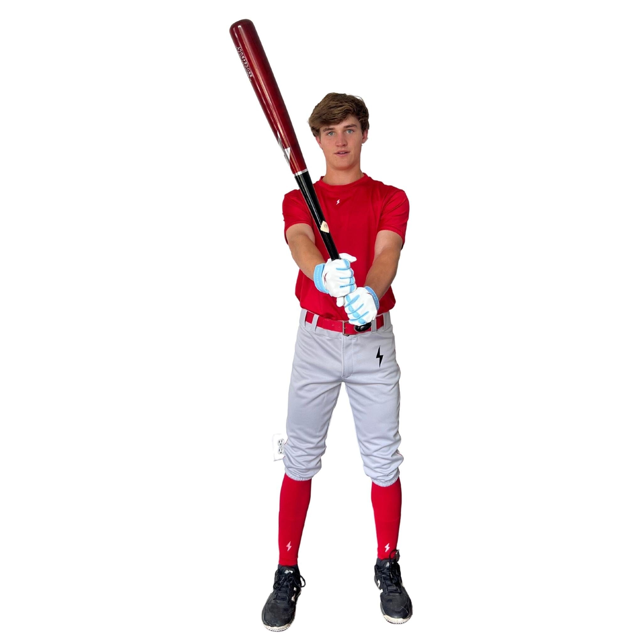 BRUCE BOLT Premium Pro Baseball Knicker - GREY w/ Red- thumb 4