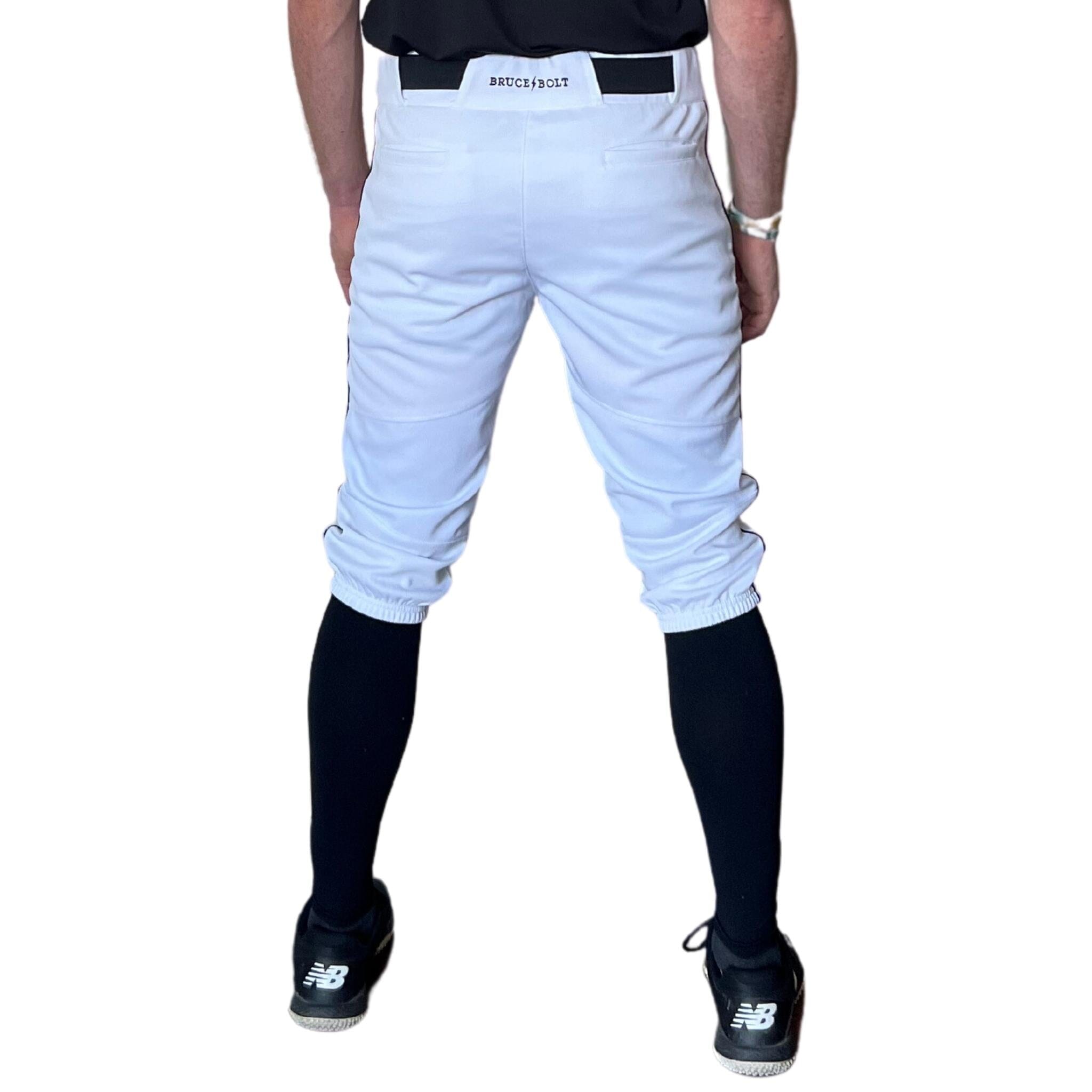 BRUCE BOLT Premium Pro Baseball Knicker - WHITE w/ Black- thumb 3