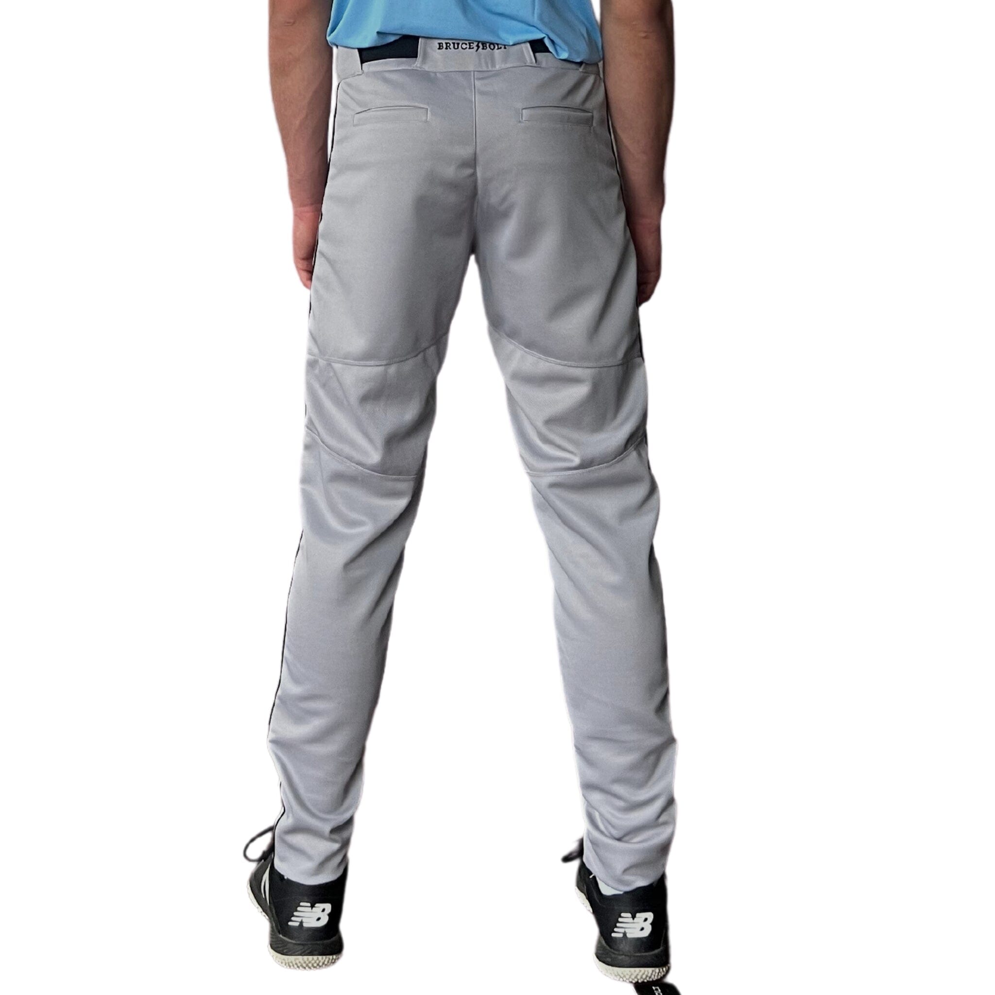 BRUCE BOLT Premium Pro Baseball Pant - GREY w/ Black Piping- thumb 3