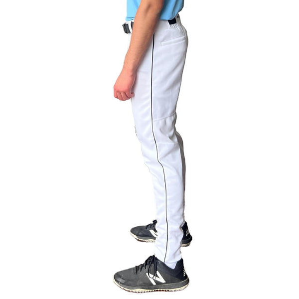 BRUCE BOLT Premium Pro Baseball Pant - GREY w/ Navy Piping