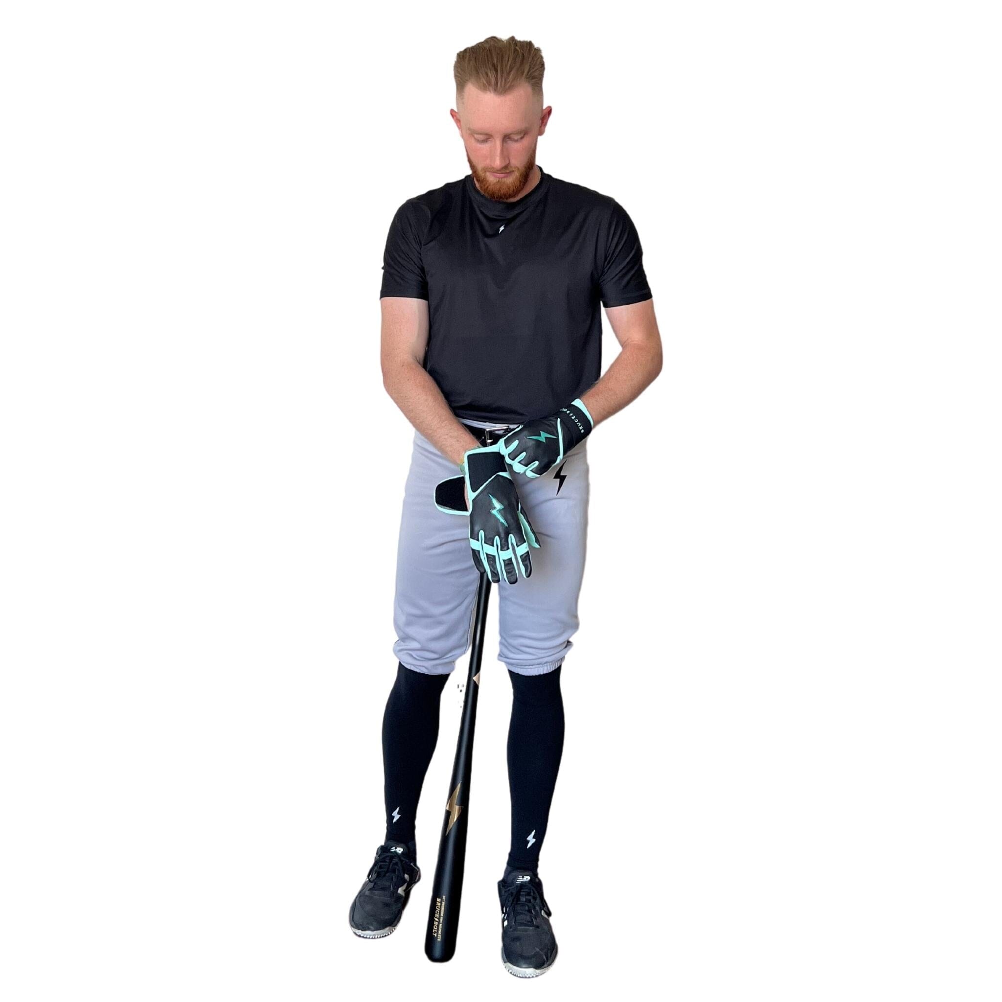 BRUCE BOLT Premium Pro Baseball Short - GREY w/ Black- thumb 4
