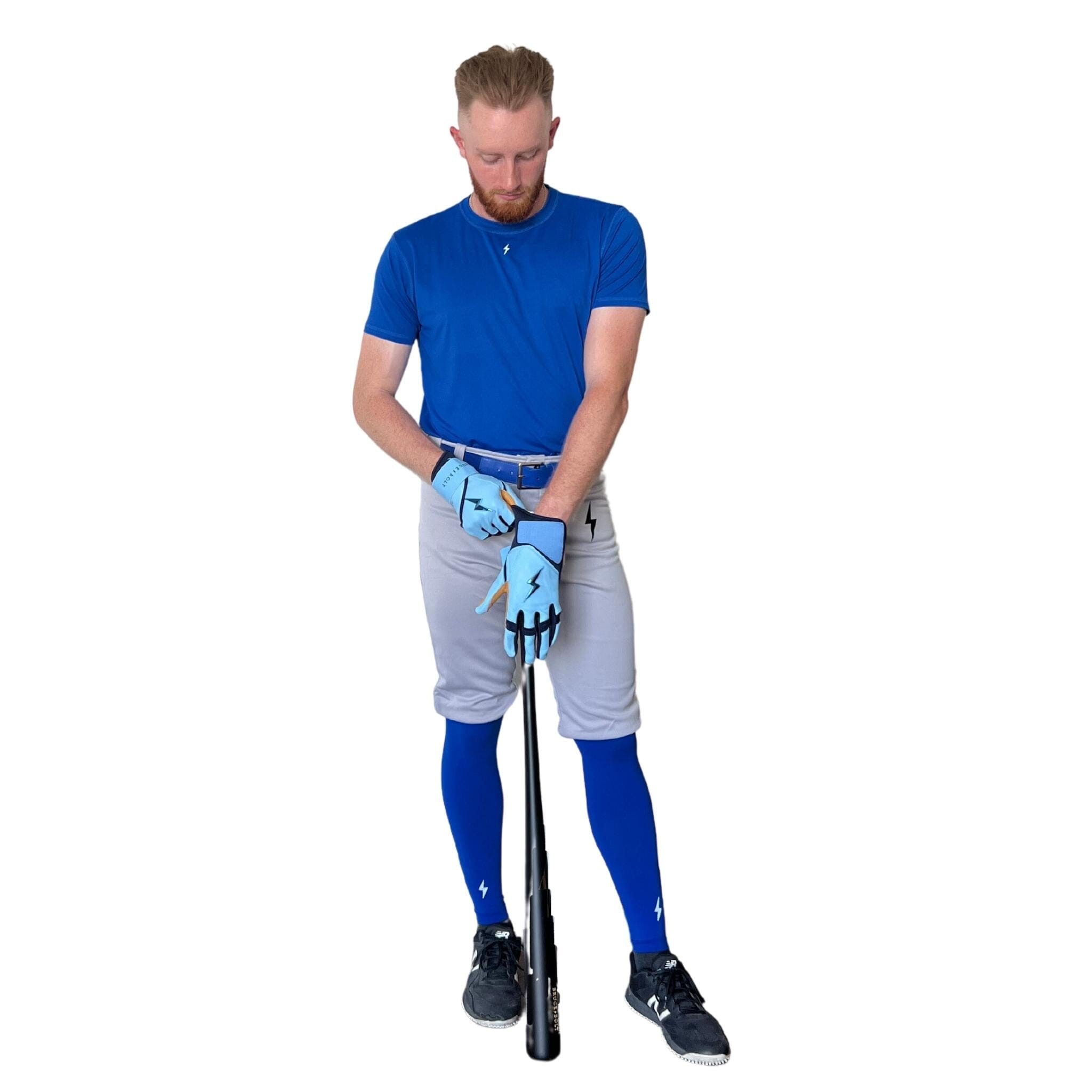 BRUCE BOLT Premium Pro Baseball Short - GREY w/ Royal- thumb 4