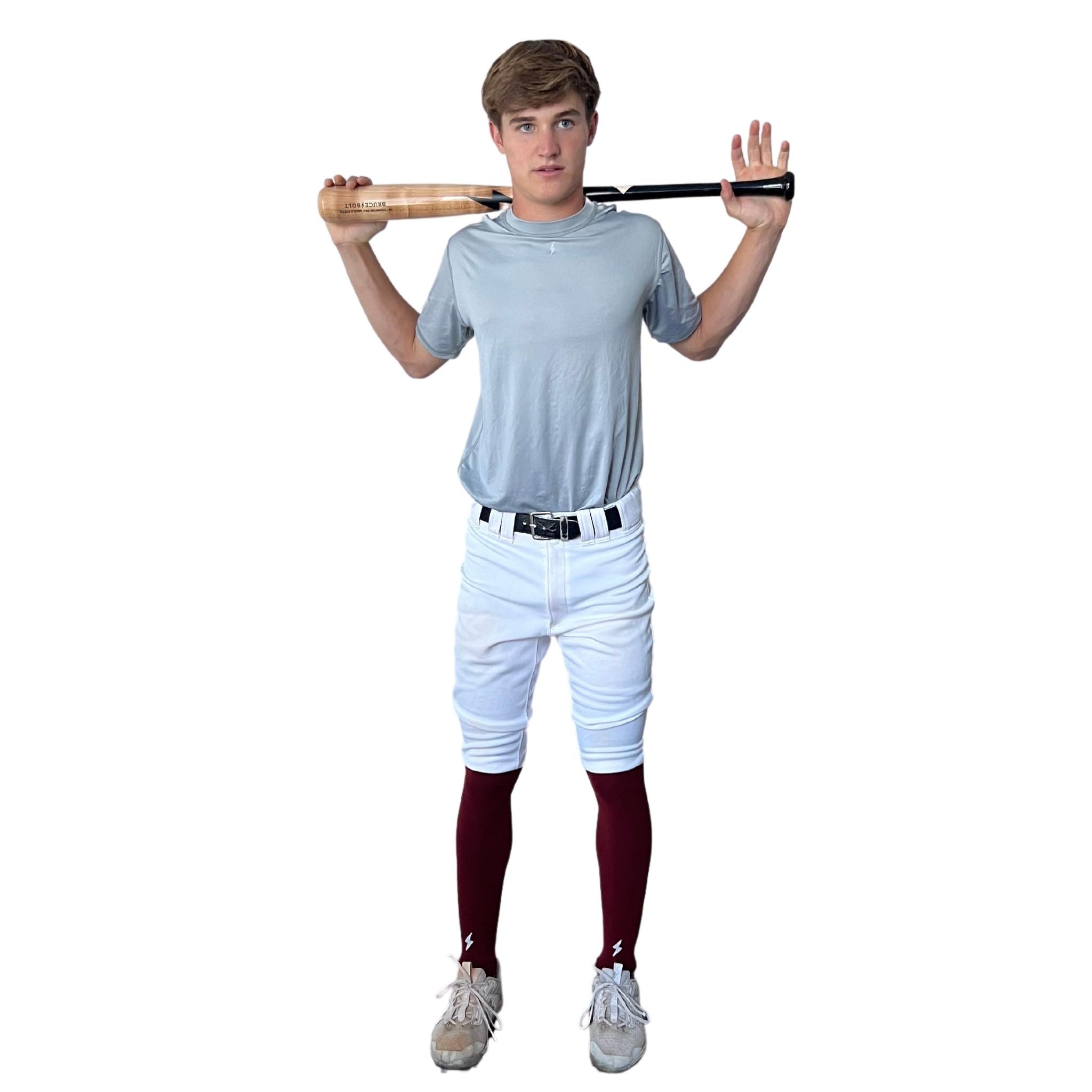 BRUCE BOLT Xtra Long Compression Leg Sleeves (pair) - MAROON- quickbuy