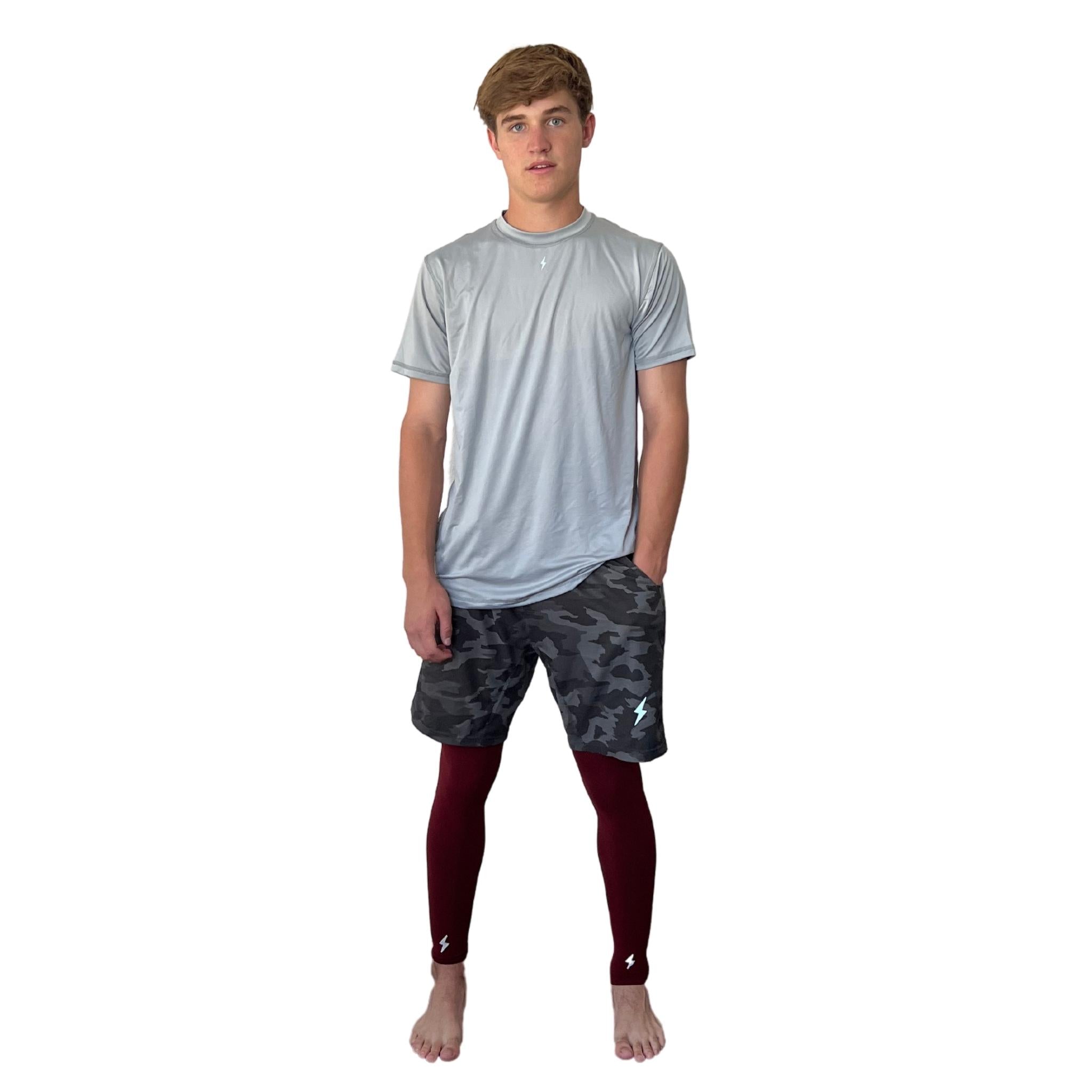 BRUCE BOLT Xtra Long Compression Leg Sleeves (pair) - MAROON- thumb 5