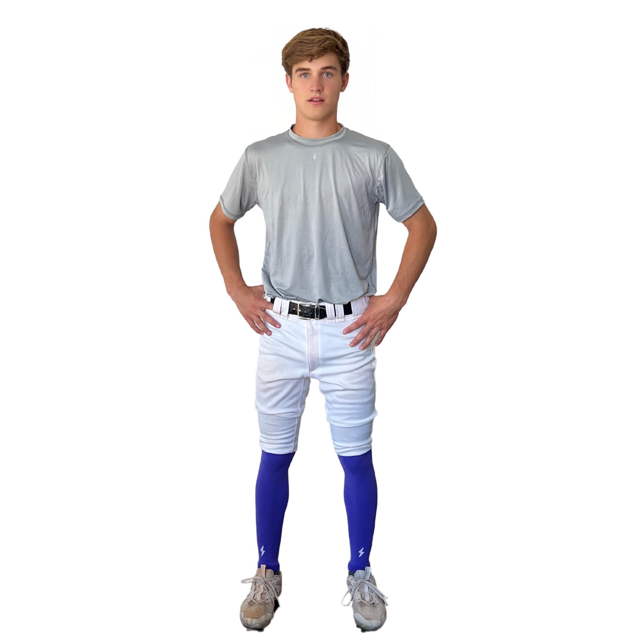 BRUCE BOLT Xtra Long Compression Leg Sleeves (pair) - PURPLE- quickbuy