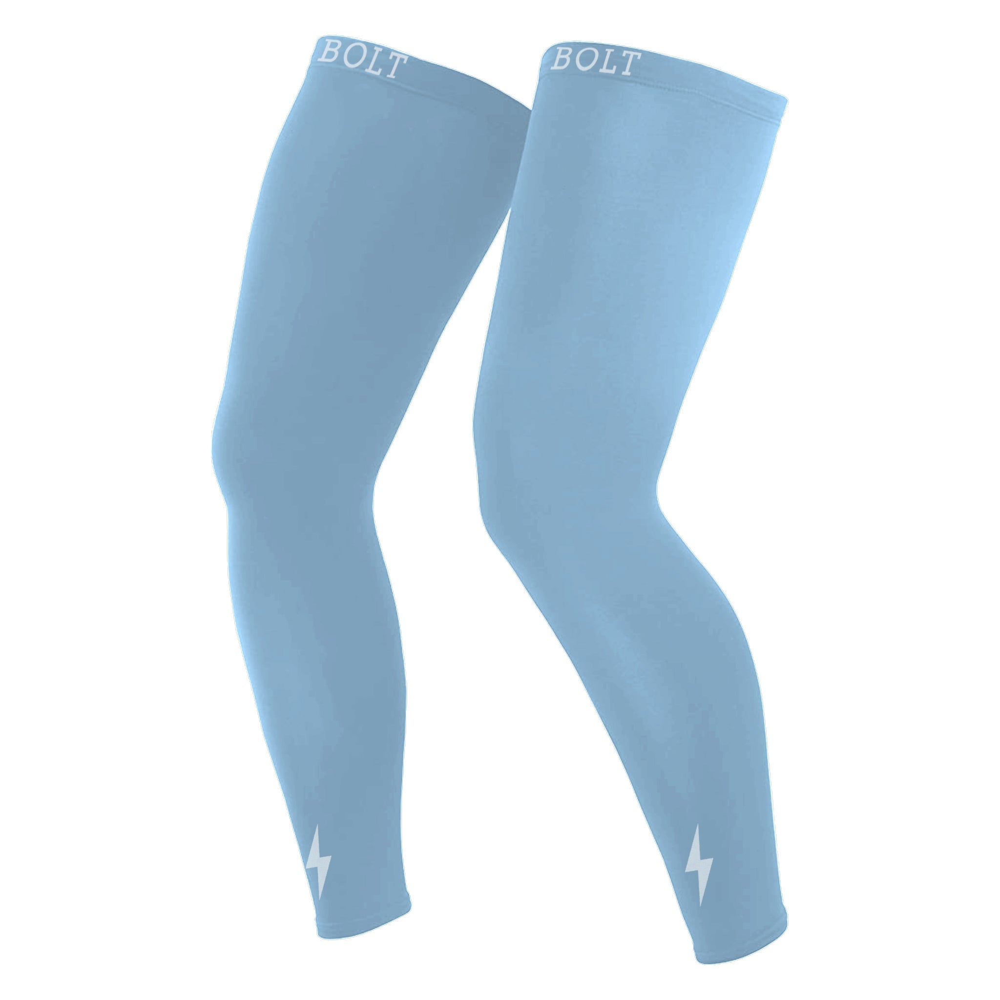 BRUCE BOLT Xtra Long Compression Leg Sleeves (pair) - BABY BLUE