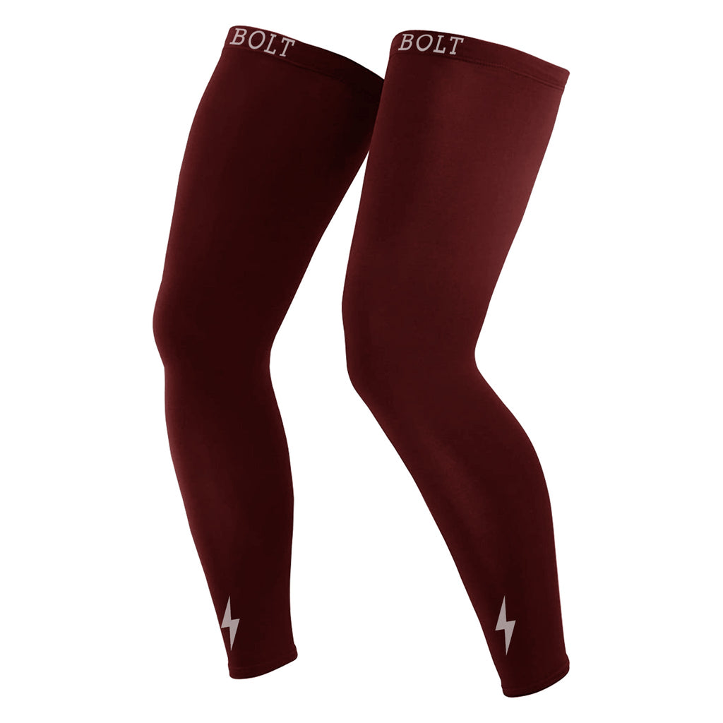 Xtra Long Maroon Leg Sleeves | Compression Leg Sleeves – BRUCE BOLT